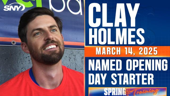 Clay Holmes reacts to being named Mets Opening Day starter amid team injuries