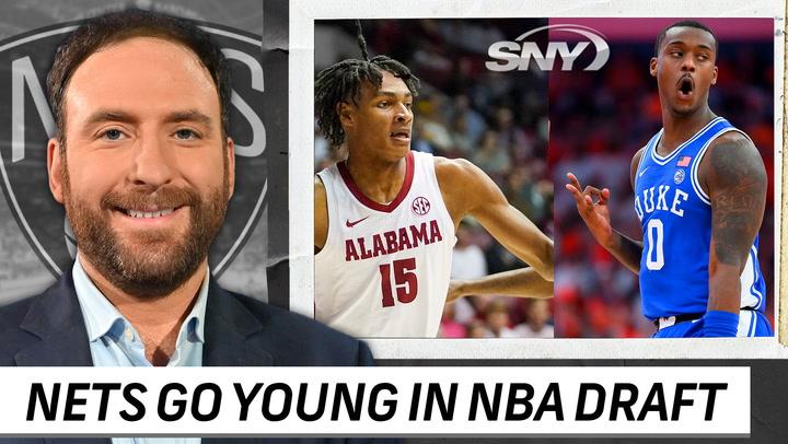 NBA Insider Ian Begley reacts to Nets selecting Alabama's Noah Clowney and Duke's Dariq Whitehead in NBA draft | SNY