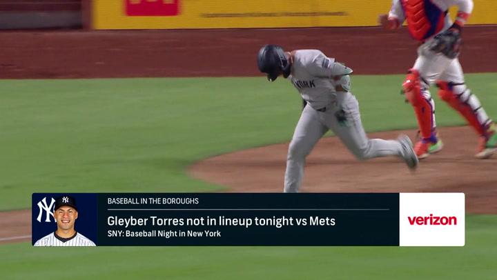 Gleyber Torres not in lineup for Yankees tonight vs Mets