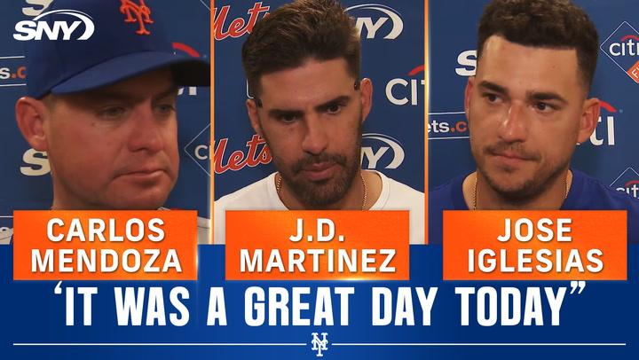 J.D. Martinez, Jose Iglesias and Carlos Mendoza talk Mets offensive explosion in blowout win over Cubs