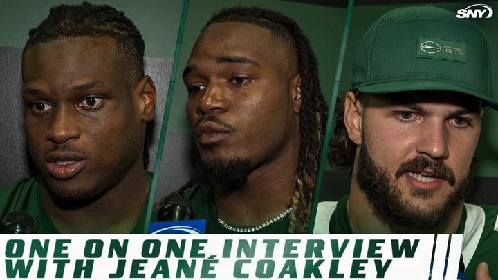 Jets players interview montage.