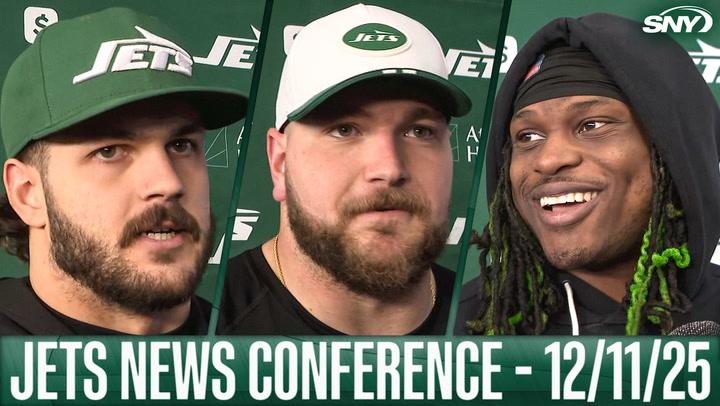 Jets players speak at news conference, 12/11/25