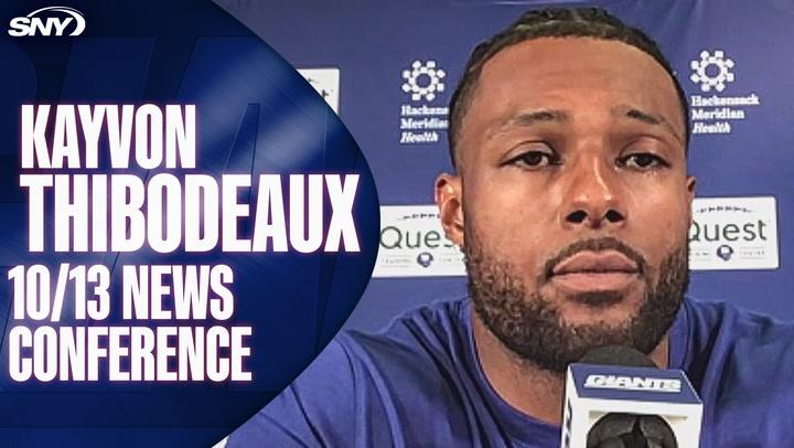 Kayvon Thibodeaux speaks at Giants 10/13 news conference, presented by SNY.