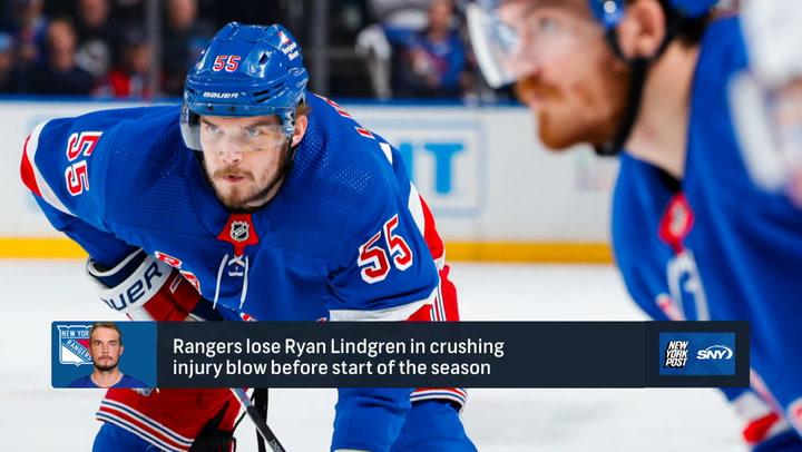 Ryan Lindgren out for start of Rangers season after tussle vs Islanders' Scott Mayfield.