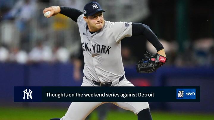 Yankees pitcher Clay Holmes throws a pitch. WFAN's Keith McPherson and Brandon London discuss how the Yankees can turn things around in their series against the Guardians following another blown save.