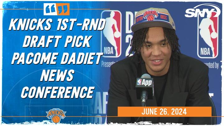 First-round pick Pacome Dadiet on being chosen by the Knicks and France's impact on this year's draft