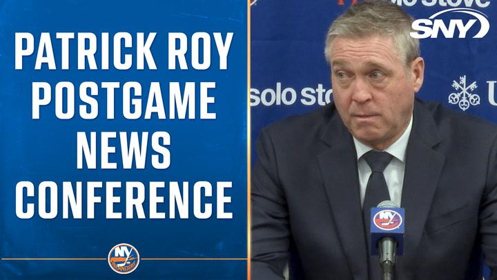 Patrick Roy discusses Islanders' 3-1 win against Flyers in postgame press conference.