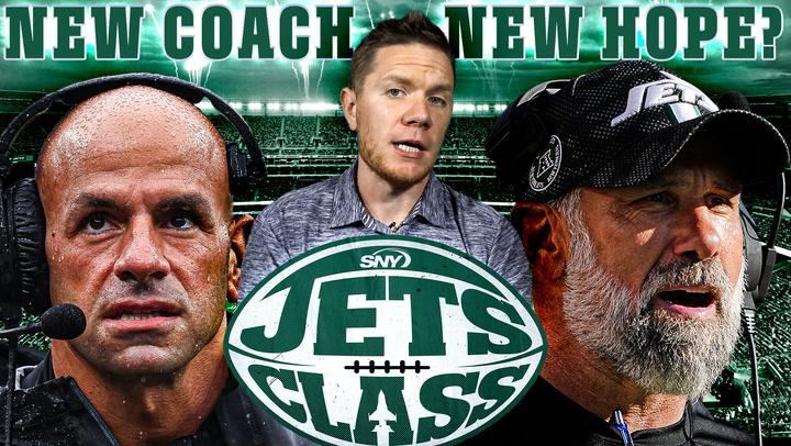 Jets Class episode cover featuring coaches with text: "Jets Times A-Changin’," and "New Hope?"