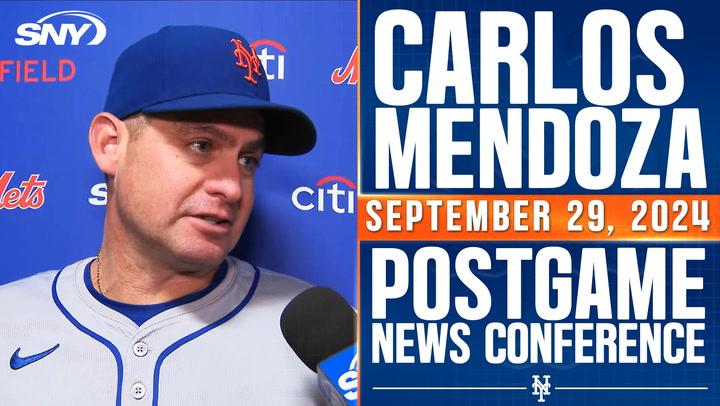 Carlos Mendoza on chance for Mets to clinch playoffs with win over Braves Monday