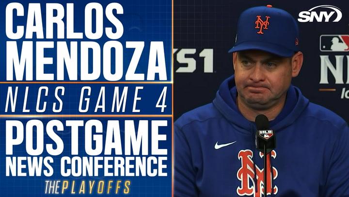 Carlos Mendoza on Mets' inability to 'control the strike zone' against potent Dodgers lineup in NLCS Game 4 loss