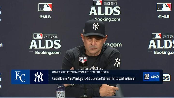 Aaron Boone discusses ALDS Game 1 decisions; omission of Stroman, Leiter Jr. from roster.