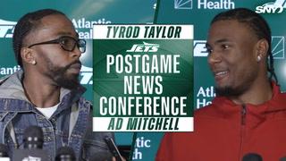 Tyrod Taylor and AD Mitchell at Jets postgame news conference.