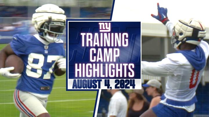 Daniel Jones, Malik Nabers and Isaiah McKenzie | NY Giants Training Camp Highlights (8/4/24)