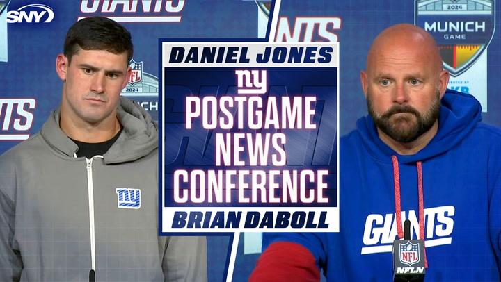 Daniel Jones and Brian Daboll discuss boosting Giants' confidence after 20-17 Panthers loss.