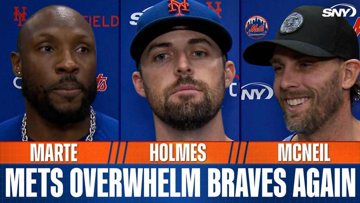 Clay Holmes, Starling Marte and Jeff McNeil comment on Mets rout of Braves