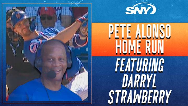 Pete Alonso launches first HR of spring with Darryl Strawberry helping the SNY booth call