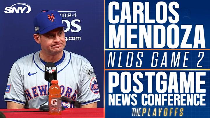 Carlos Mendoza on Edwin Diaz and bullpen usage in Mets' Game 2 loss to Phillies