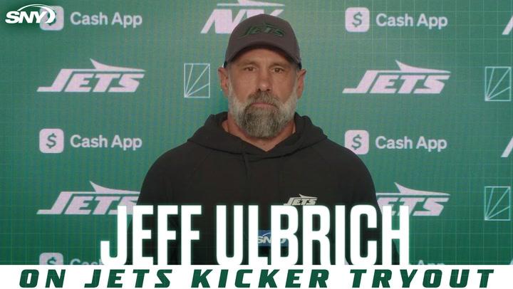 Jeff Ulbrich discusses Jets kicker tryouts amid Greg Zuerlein's struggles this season.