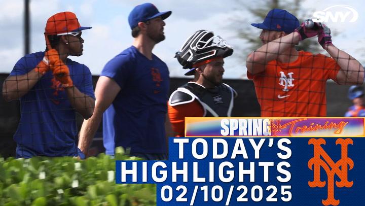 Clay Holmes pitches to Francisco Alvarez, Francisco Lindor and Brandon Nimmo take BP at Mets spring training