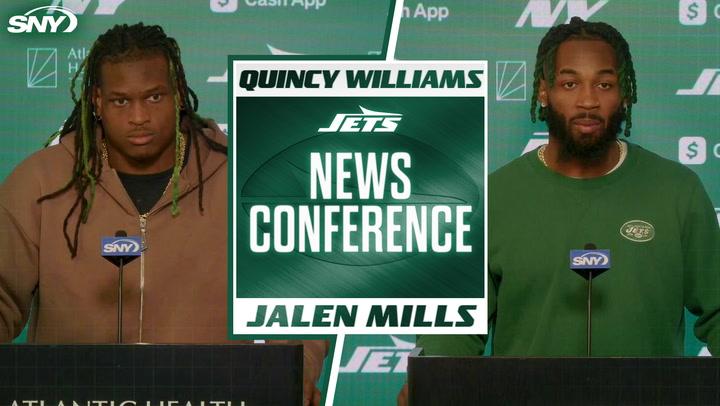 Quincy Williams and Jalen Mills discuss Jets' Week 10 strategy and Morgan Moses' leadership.