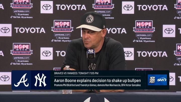 Aaron Boone has injury updates on Gleyber Torres and Alex Verdugo