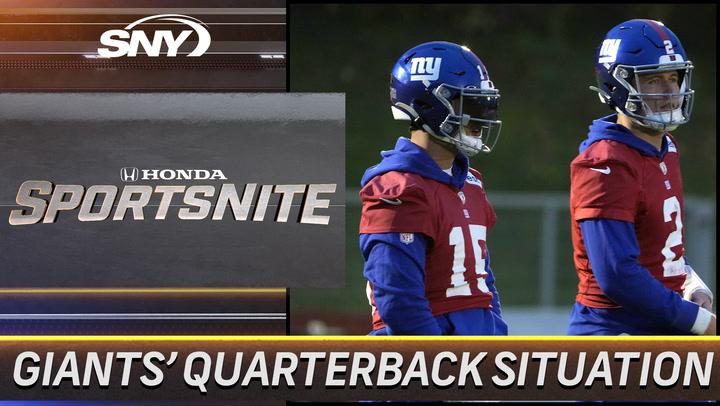 Giants' QB situation on SportsNite: DeVito's first start and future plans discussed by experts.