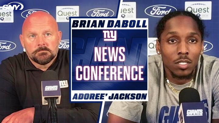 Giants head coach Brian Daboll and CB Adoree' Jackson discuss Jackson re-signing with the team.