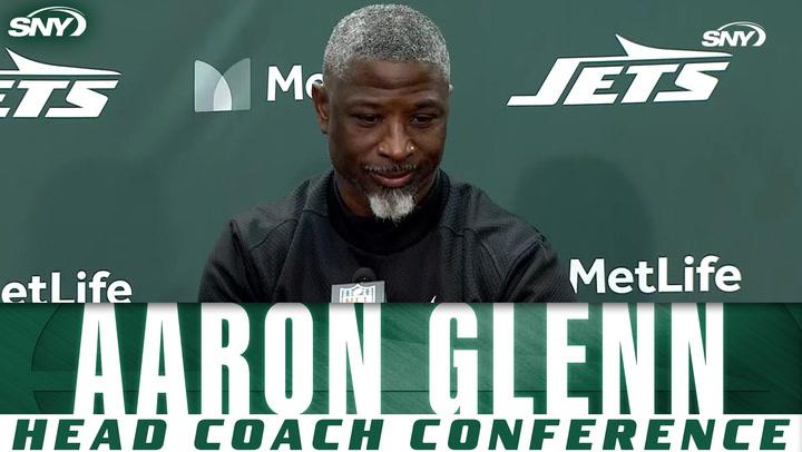 Aaron Glenn at New York Jets head coach conference