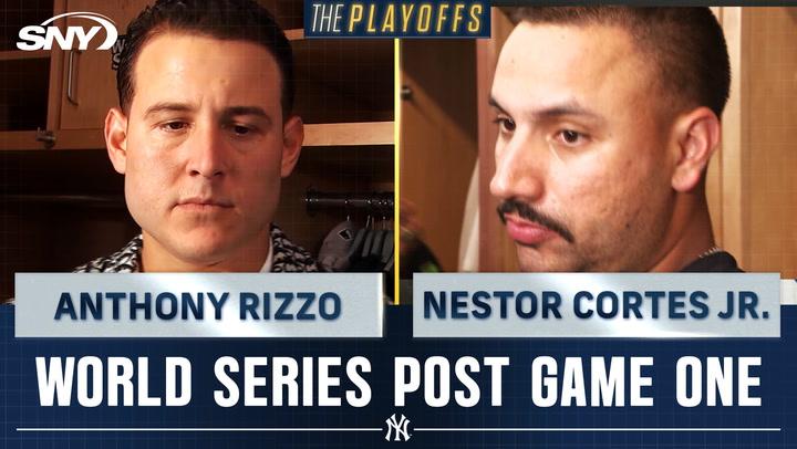 Nestor Cortes Jr. and Anthony Rizzo discuss Yankees' Game 1 World Series loss and outlook.