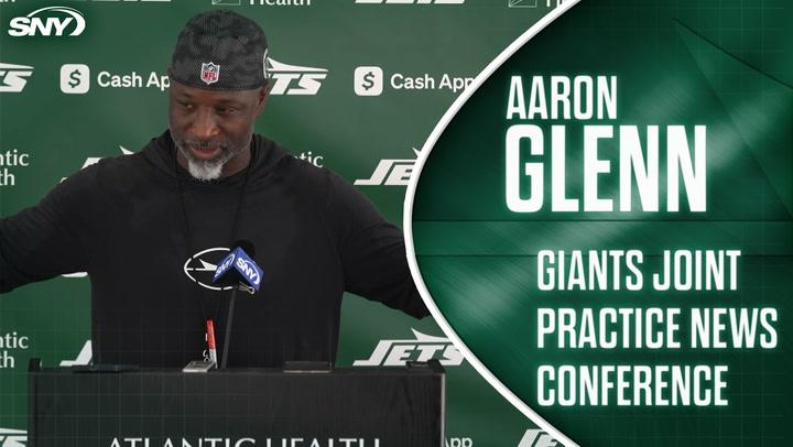 Aaron Glenn gives injury updates on Tyrod Taylor and Allen Lazard at joint practice with the Giants