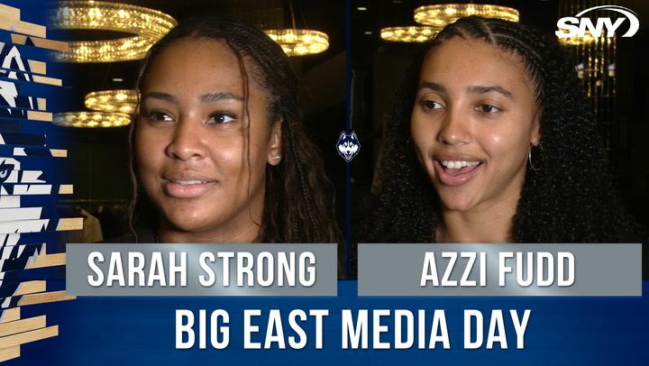 Sarah Strong and Azzi Fudd at Big East Media Day