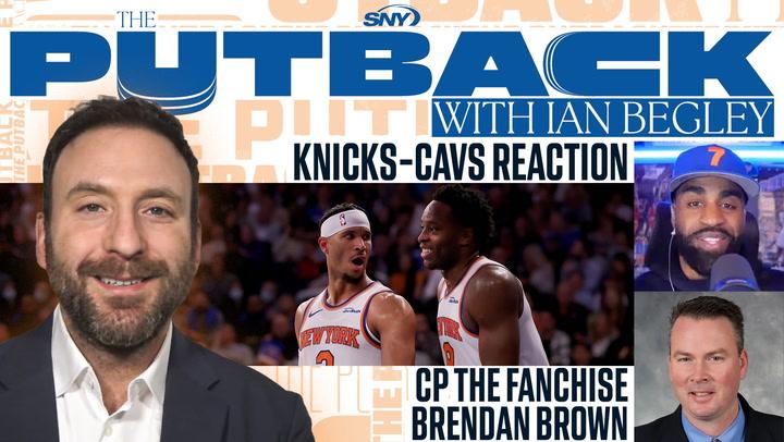 Podcast cover for "The Putback with Ian Begley," discussing Knicks' first three games.