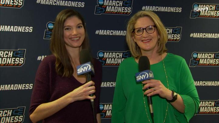 Maria Marino and Meghan Culmo react to UConn's win over Mercer in NCAA tournament | UConn Post Game