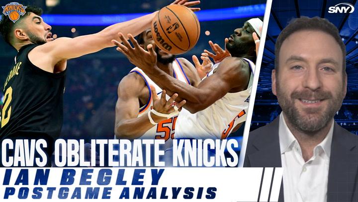 NBA Insider discusses Knicks' 142-107 loss to Cavs; concerns over winless record vs. top teams.