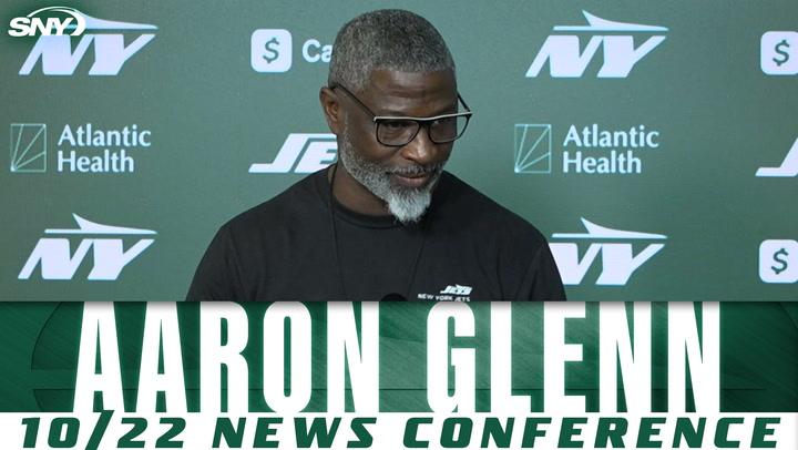 Aaron Glenn at New York Jets 10/22 news conference
