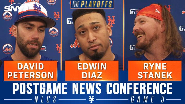 David Peterson, Edwin Diaz and Ryne Stanek recap the pitching staff after the Mets' Game 5 win