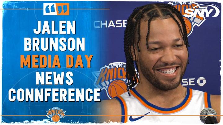 Jalen Brunson fields questions on Karl-Anthony Towns, Julius Randle, next steps for new season | Knicks Media Day