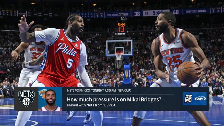 Mikal Bridges, now a Knick, prepares to play the Nets. NY Post's Brian Lewis previews the game.