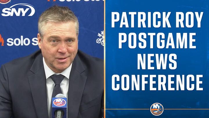 Patrick Roy discusses Islanders' gritty comeback and shootout win in a postgame conference.