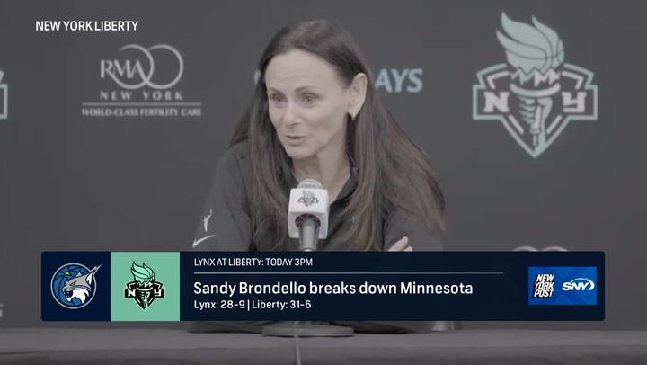 Sandy Brondello discusses the Liberty-Lynx matchup, praising Lynx as a great team ahead of playoffs.