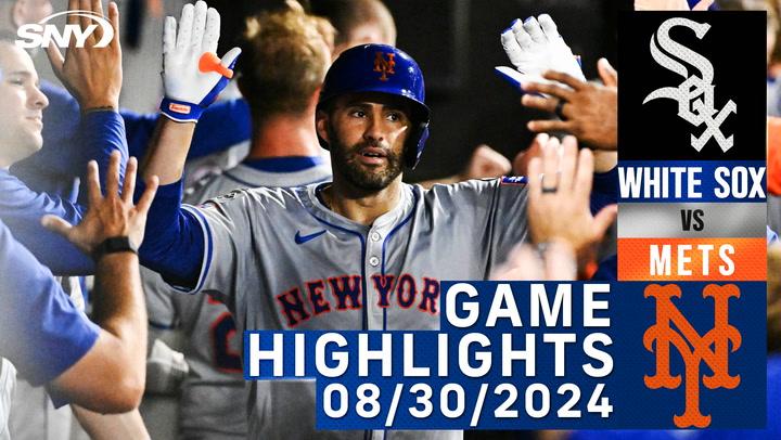 Mets celebrate their victory over White Sox, 5-1, on 8/30/2024 | J.D. Martinez shines with 2-run homer.