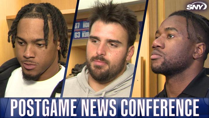 New York Giants players at postgame news conference on SNY.