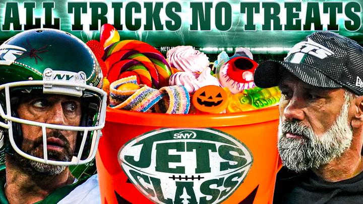 Jets Class Halloween special banner: "All Tricks No Treats" with players pondering the season.