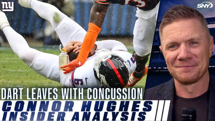 Giants quarterback Dart leaves with concussion, Connor Hughes insider analysis.