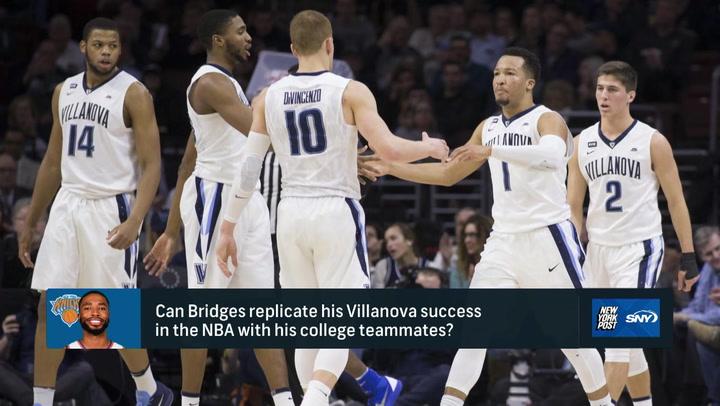 Villanova basketball team huddles.