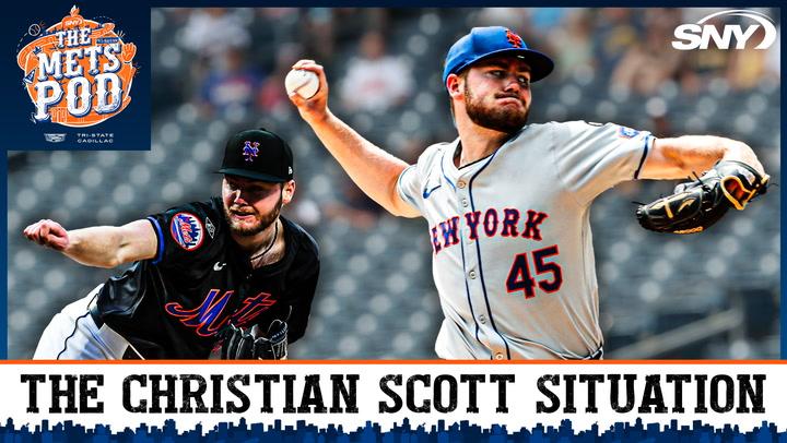Two images of Mets pitcher Christian Scott.