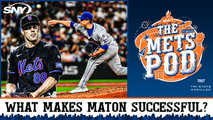 Image featuring Mets reliever Phil Maton, discussed on "The Mets Pod" for success without high velocity.