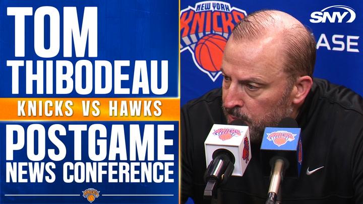 Knicks' coach discusses 65-point second-half surge in MLK Day win over Hawks, 119-110.