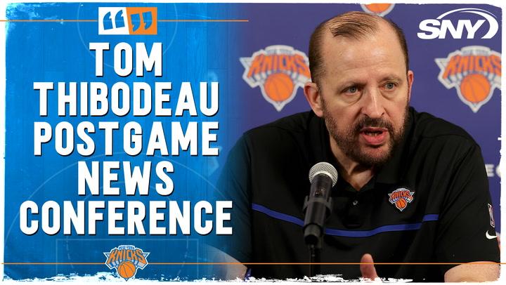 Tom Thibodeau discusses Knicks' preseason win over Wizards at MSG in postgame conference.