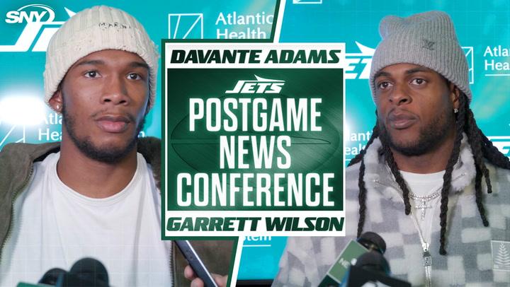 Jets' receivers discuss red zone struggles at postgame conference after frustrating loss.